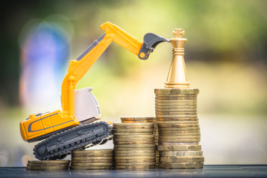 close up toy with stacked coins table 1