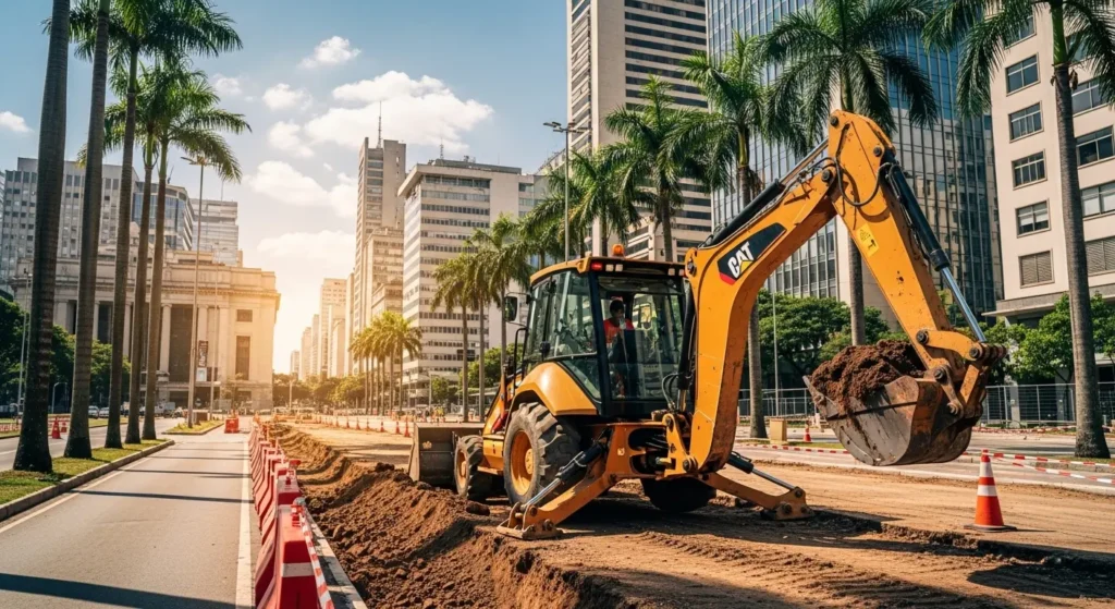 Locação de máquinas pesadas em São Paulo: Como a logística evita atrasos na sua obra