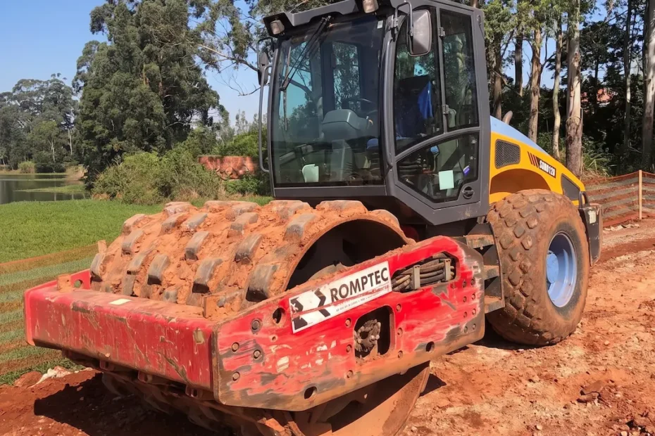 Aluguel de Rolo Compactador 4 rolo compactaador romptec